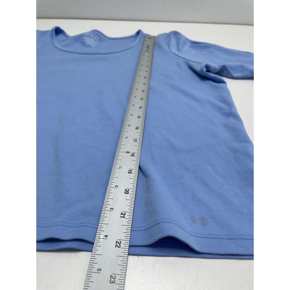 LL Bean Womens XL Regular Blue‎ Supima Cotton Scoop Neck T Shirt Layer Prep Gorp - Picture 6 of 9
